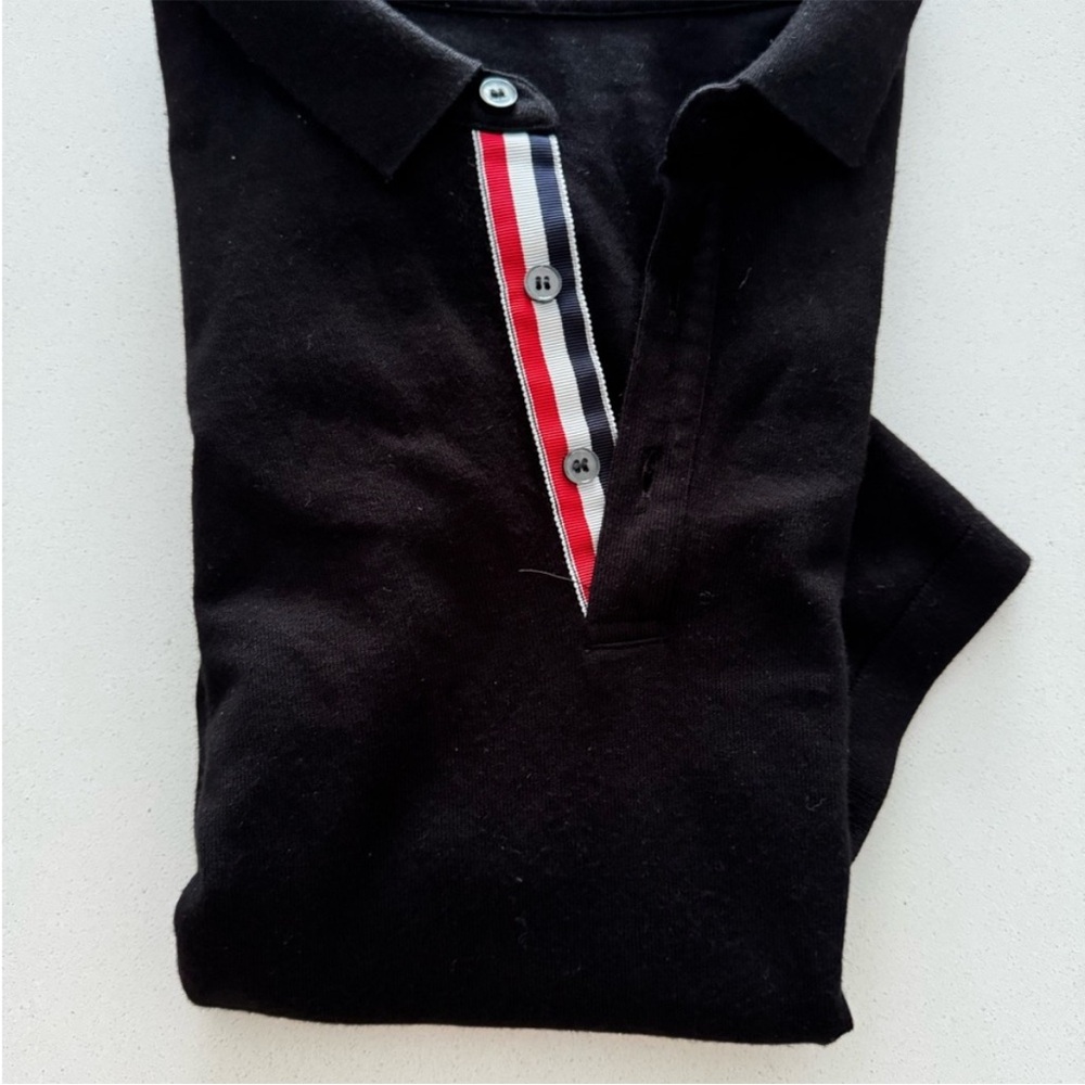 Thom Browne Black and White Polo Shirt - Picture 5 of 7